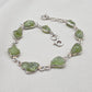925 Sterling Silver Raw Peridot Bracelet Natural Green Gemstone Link Bracelet Handmade Boho Jewelry