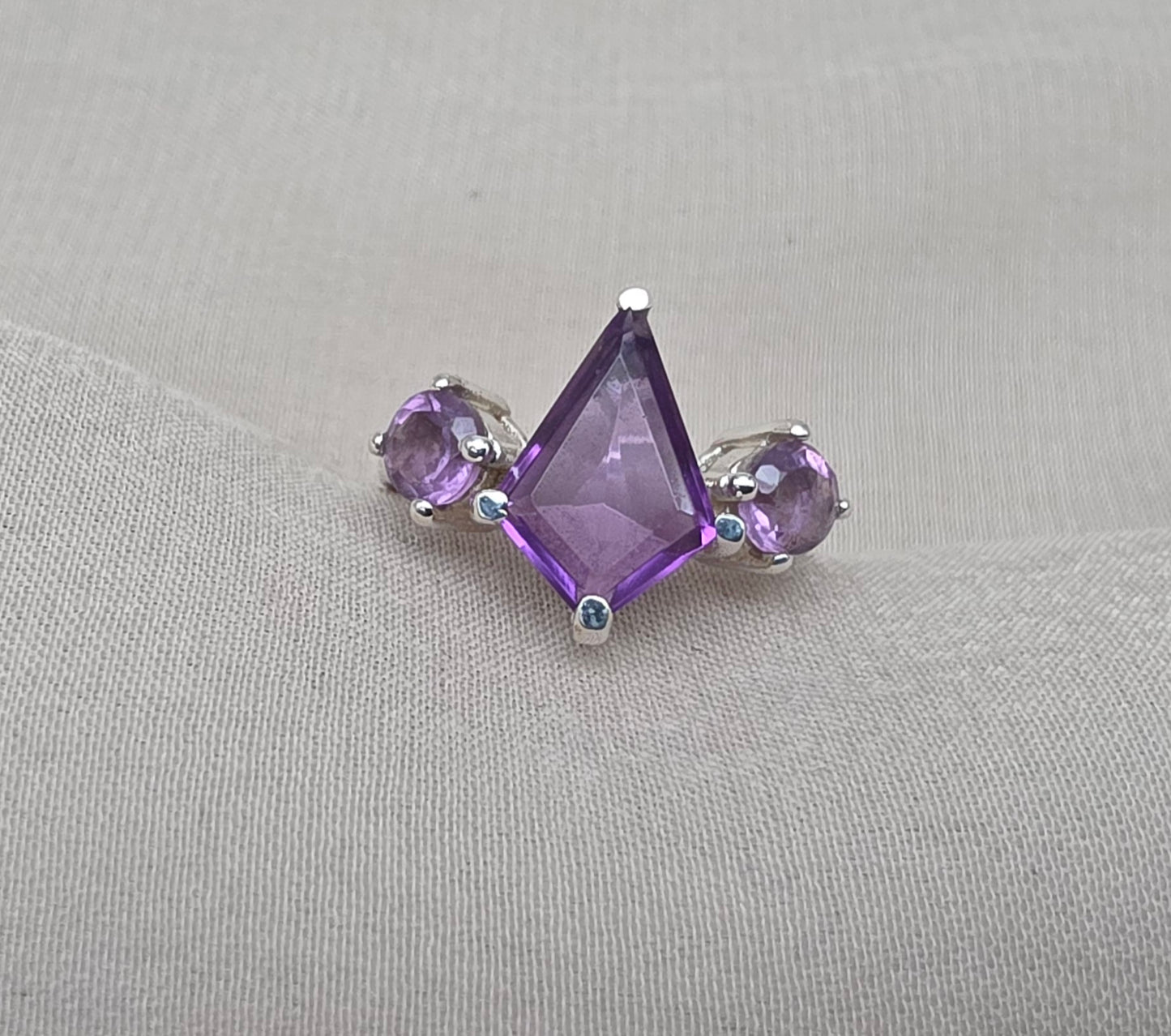 925 SOLID STERLING SILVER NATURAL AMETHYST GEMSTONE HANDMADE RING, ALL SIZES AVAILABLE
