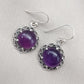 Amethyst 925 Sterling Silver Round Drop Dainty Earrings Boho Jewelry