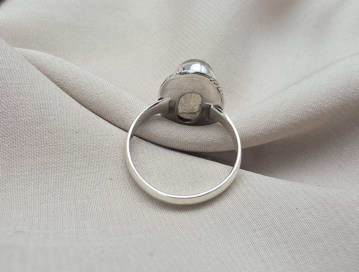 Rutilated Quartz Ring 925 Sterling Silver Oval Gemstone Ring Handmade Boho Statement Jewelry