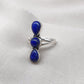 Lapis Lazuli Ring 925 Sterling Silver Triple Stone Boho Jewelry Antique Gift For Her