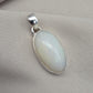 Natural White Opal Cabochon Pendant 925 Sterling Silver Handmade Oval Gemstone Jewelry Gifts