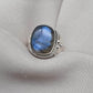 Blue Flash Labradorite 925 Sterling Silver Ring: Handmade Boho Gemstone Jewelry