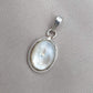 Mother of Pearl 925 Sterling Silver Pendant Oval Necklace, Calming Shell Jewelry