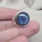 Handmade Teardrop Kyanite Sterling Silver Ring: Boho Filigree