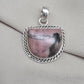 Rhodonite Pendant 925 Sterling Silver Pink and Black Healing Stone Necklace Crystal Jewelry