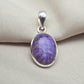 925 Sterling Silver Charoite Pendant: Purple Gemstone Necklace Handmade Jewelry