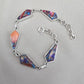 Spiny Oyster Turquoise 925 Sterling Silver Multi Stone Link Bracelet Handmade Boho Statement Jewelry
