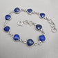 Lapis Lazuli Heart Link Bracelet 925 Sterling Silver Faceted Gemstone Handmade Gemstone Jewelry