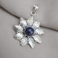 Lapis Lazuli Pendant: 925 Sterling Silver Floral Filigree Necklace