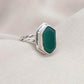 Green Onyx Hexagon Ring: 925 Sterling Silver, Handmade Jewelry