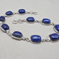 Lapis Lazuli Bracelet 925 Silver Blue Gemstone Jewelry Gift for Her Handmade Statement Bracelet