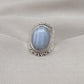 Blue Lace Agate Ring: Sterling Silver Boho Statement Ring
