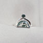 Moss Agate Ring 925 Silver Dual Stone Statement Ring Nature Gemstone