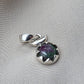 925 Sterling Silver Ruby Zoisite Pendant Natural Round Cabochon Gemstone Floral Necklace Charm