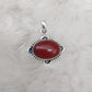 Red Onyx Silver Pendant: 925 Sterling, Handmade Boho Statement Necklace