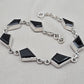 Black Onyx Fancy Shape Link Bracelet 925 Sterling Silver Faceted Onyx Handmade Unisex Jewelry