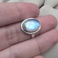 Rainbow Moonstone Ring : 925 Sterling Silver Blue Flash Crystal Ring June Birthstone Jewelry