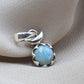 925 Sterling Silver Larimar Flower Pendant Natural Blue Larimar Floral Gemstone Necklace Charm