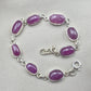 925 Sterling Silver Ruby Oval Faceted Gemstone Bracelet Handmade Boho Jewelry