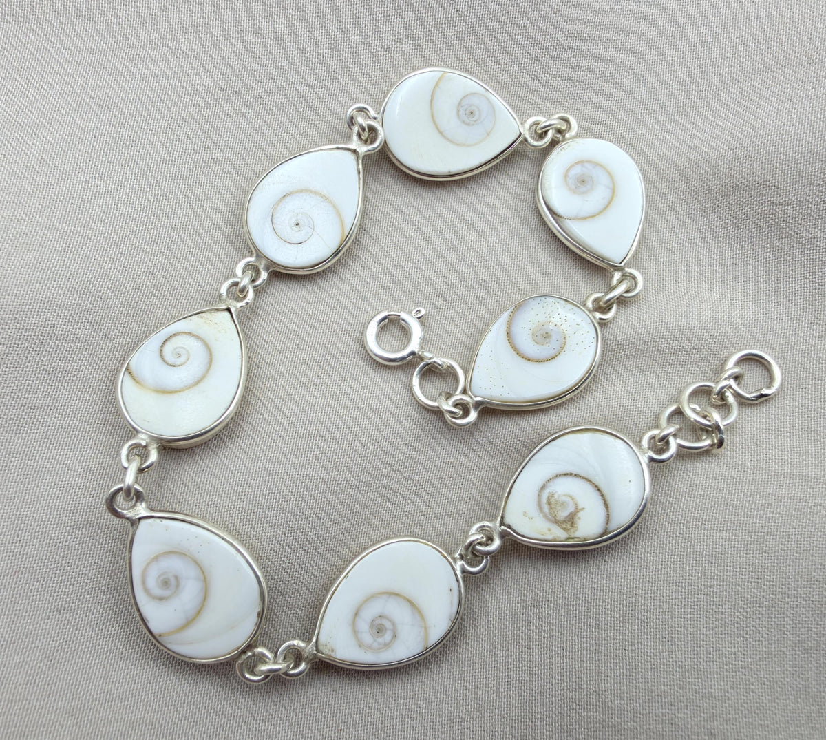 Shiva Eye 925 Silver Bracelet Spiritual Protection Handmade Jewelry Gift for Her