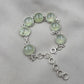925 Sterling Silver Prehnite Cabochon Link Bracelet Handmade Gemstone Jewelry Gift for Her