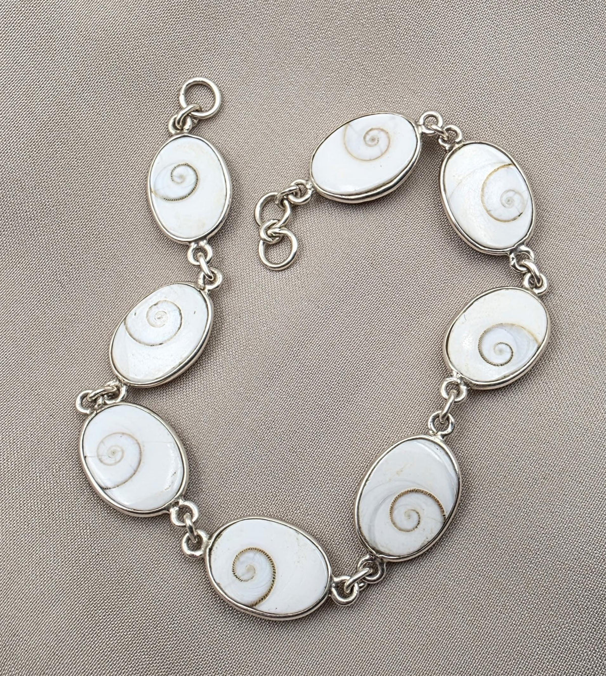 925 Silver Shiva Eye Bracelet Shell Bracelet Spiritual Protection Handmade Jewelry Gift for Her