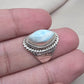 Natural Larimar Ring 925 Sterling Silver Larimar Marquise Cut Gemstone Boho Statement Jewelry
