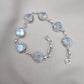 Rainbow Moonstone 925 Sterling Silver Bracelet Natural Handmade