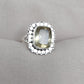 Lemon Quartz Sterling Silver Ring: Cushion Cut Cocktail Statement Jewelry