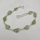 925 Sterling Silver Raw Peridot Bracelet Natural Green Gemstone Link Bracelet Handmade Boho Jewelry