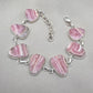 Rhodochrosite Bracelet 925 Sterling Silver Pink Statement Jewelry Wedding Gift