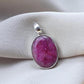 925 Sterling Silver Oval Ruby Pendant, July Birthstone Jewelry, Handmade Bezel Setting