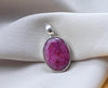925 Sterling Silver Oval Ruby Pendant, July Birthstone Jewelry, Handmade Bezel Setting