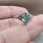 Green Onyx Ring Marquise Cut 925 Sterling Silver Boho Geometric Statement Jewelry