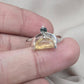Citrine Ring 925 Sterling Silver Dual Stone Moss Agate Statement Ring