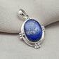 Lapis Lazuli Pendant: 925 Sterling Silver Boho Handmade Jewelry