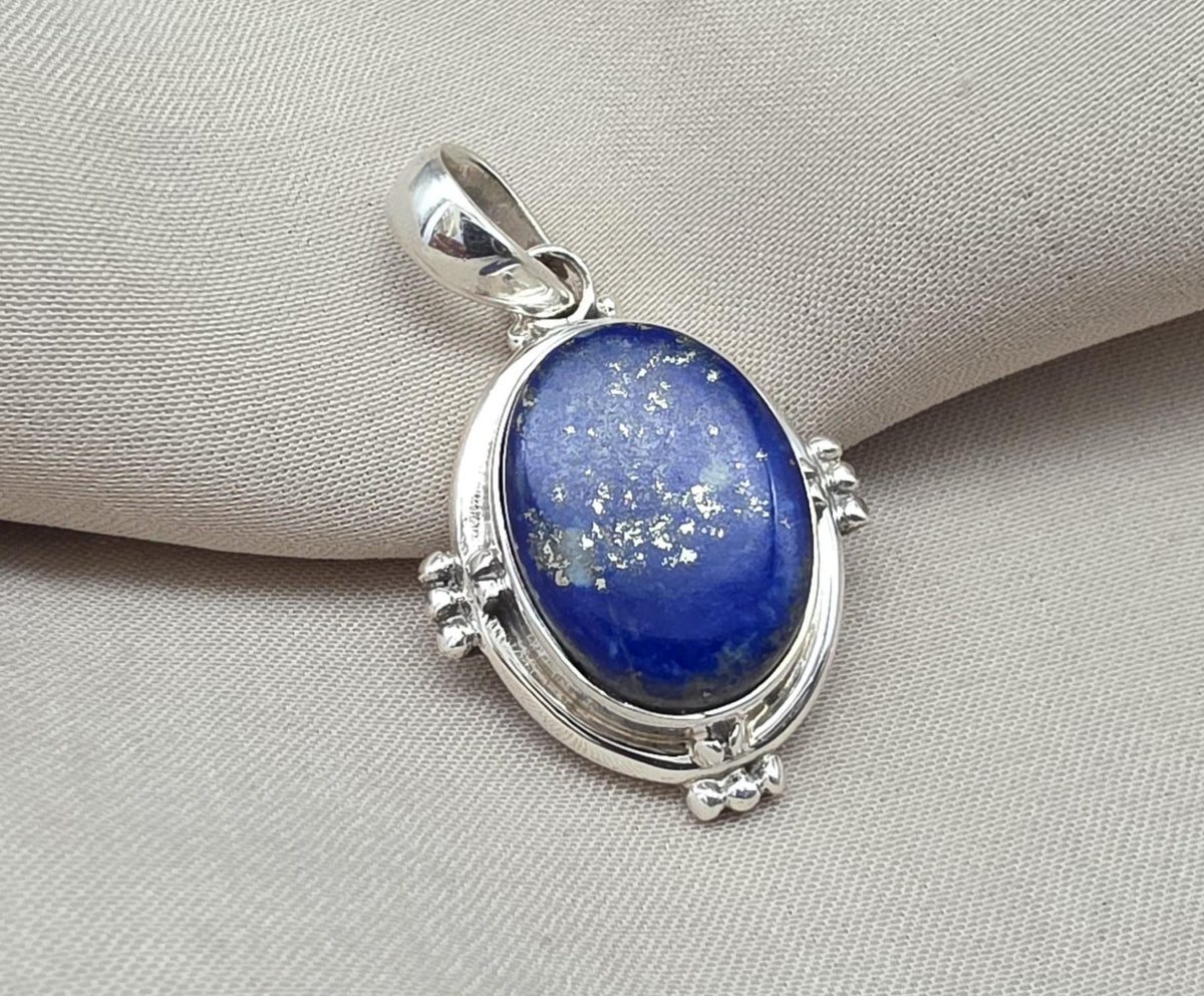 Lapis Lazuli Pendant: 925 Sterling Silver Boho Handmade Jewelry