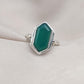 Green Onyx Hexagon Ring: 925 Sterling Silver, Handmade Jewelry