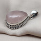 Rose Quartz Pendant: Teardrop Gemstone, 925 Sterling Silver Bezel Gift for Love