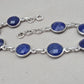 Natural Lapis Lazuli Bracelet 925 Sterling Silver December Birthstone