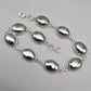 925 Sterling Silver Pyrite Bracelet Minimal Oval Link Handmade Jewelry