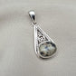 Sterling Silver Dalmatian Jasper Pendant: Teardrop Boho Necklace