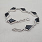 Black Onyx Fancy Shape Link Bracelet 925 Sterling Silver Faceted Onyx Handmade Unisex Jewelry