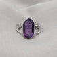 Amethyst Hexagon 925 Sterling Silver Ring: Twisted Band, Spiritual Jewelry