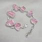 Rhodochrosite Bracelet 925 Sterling Silver Pink Statement Jewelry Wedding Gift