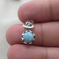 925 Sterling Silver Larimar Flower Pendant Natural Blue Larimar Floral Gemstone Necklace Charm