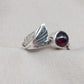 Red Garnet 925 Sterling Silver Ring – Adjustable Leaf Design, Natural Gemstone January Birthstone Jewelry