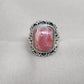 Handmade Rhodochrosite Sterling Silver Ring: Boho October Birthstone