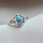 Blue Copper Turquoise Marquise Ring 925 Sterling Silver Statement Ring December Birthstone Gift